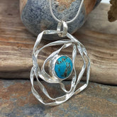 Handmade Sterling Silver Pendant with Turquoise